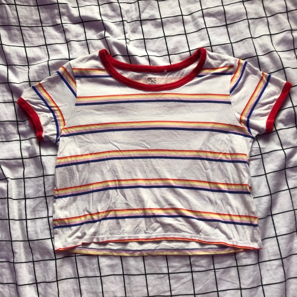 pacsun rainbow stripe shirt